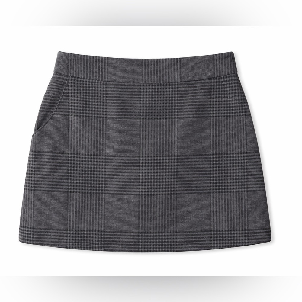 Abercrombie Gray Plaid Mini Skirt Preppy Schoolgirl Y2K Dark Academia-Medium